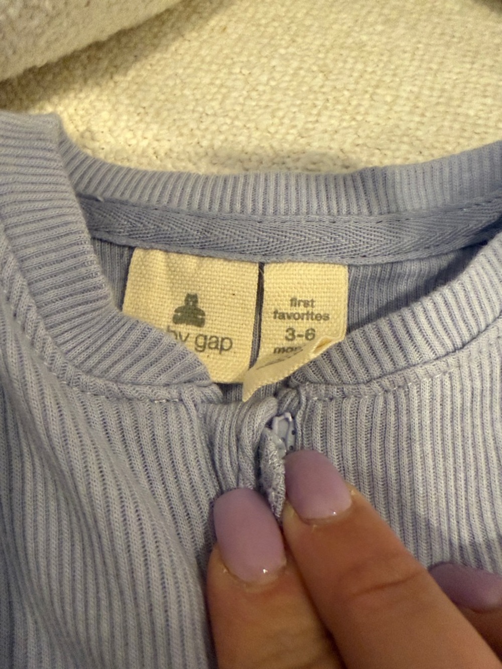 GAP Lavender Ruffle-Front Footed One-Piece - Picture 3 of 4